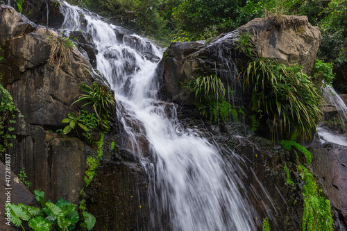 Beautiful waterfall in rain forest