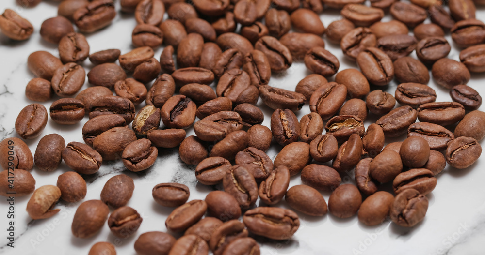 Stack of the Roasted coffee bean Stack of the Roasted coffee bean