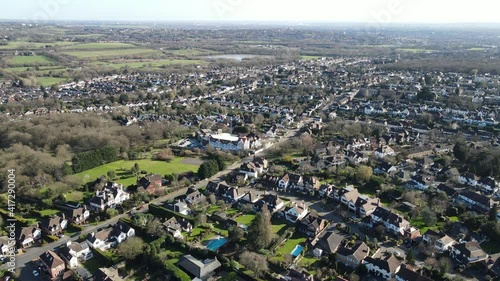 Buckhurst Hill , Town in  Essex UK Aerial footage . photo