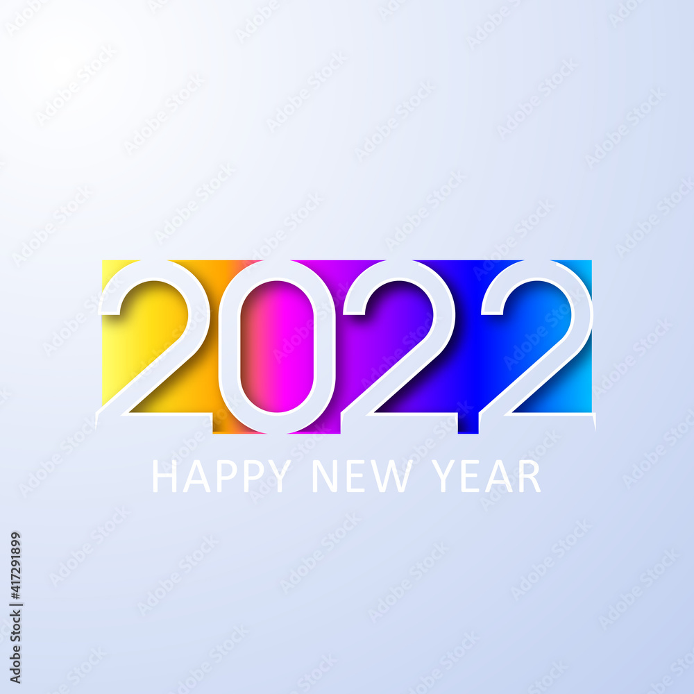 Happy new year. Holiday background. 2022. Happy new year. 2022 new year. Happy new year design. Colorful holiday background for calendar or web banner. 2022 celebration. Light 2022