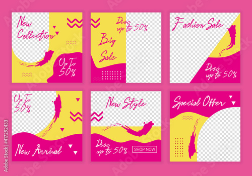Set of creative square sale...