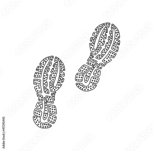 shoes print vector icon illustration