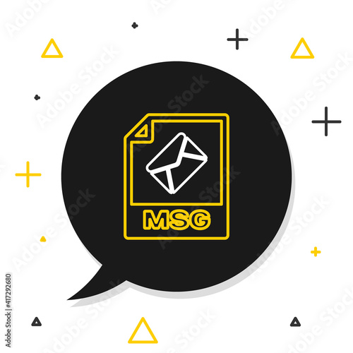 Line MSG file document. Download msg button icon isolated on white background. MSG file symbol. Colorful outline concept. Vector.