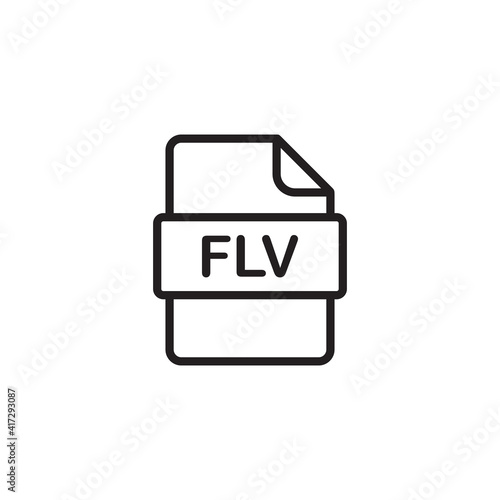 flv file icon symbol sign vector