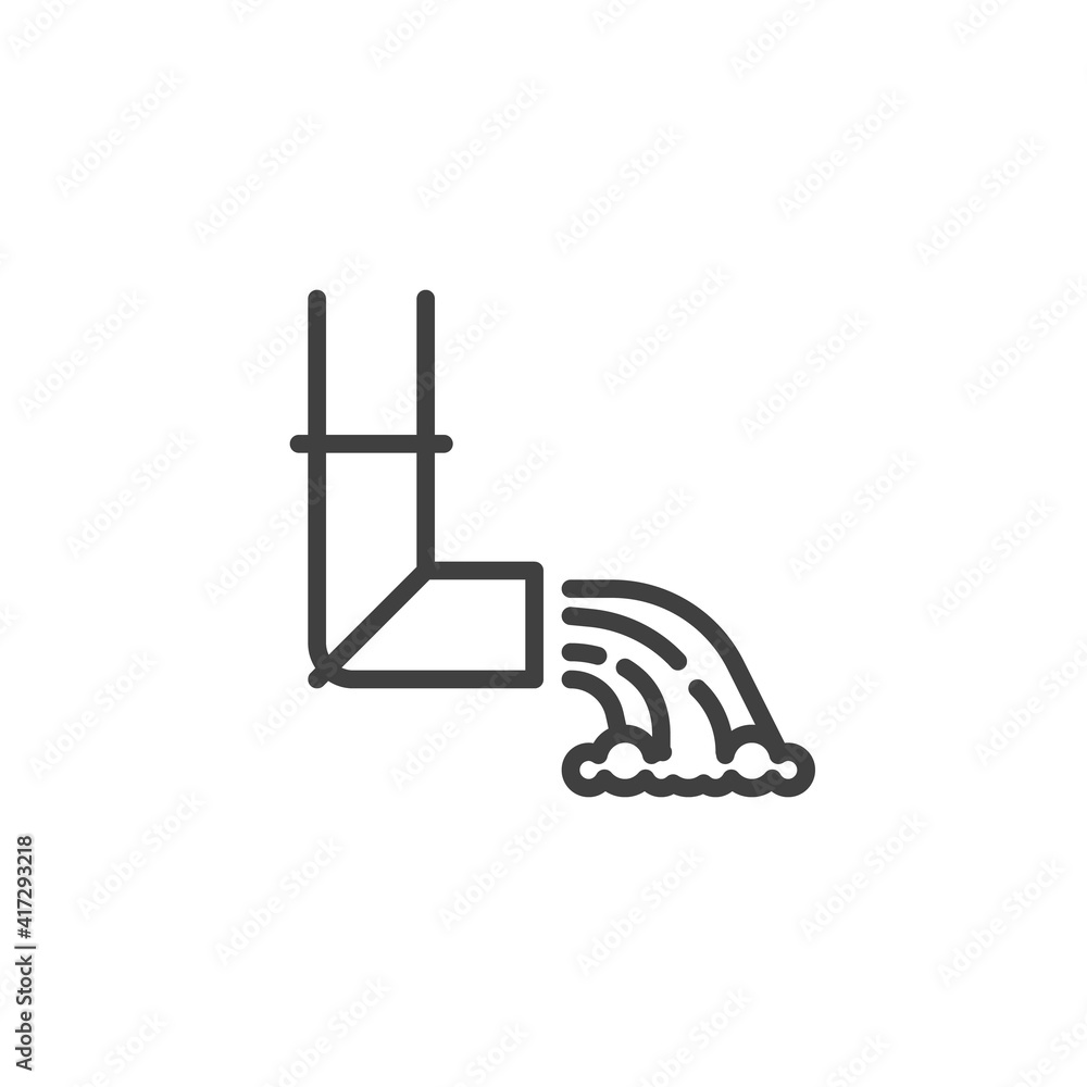 Rain gutter line icon. linear style sign for mobile concept and web design. Water gutter pipe outline vector icon. Symbol, logo illustration. Vector graphics Rain gutter line icon. linear style sign for mobile concept and web design. Water gutter pipe outline vector icon. Symbol, logo illustration. Vector graphics
