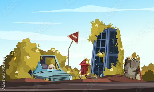 Post Apocalypse Cartoon Illustration