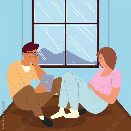 procrastination couple resting