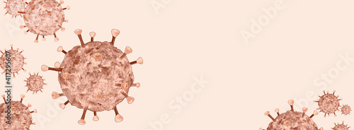 Abstract banner virus with place for text. Virus Pandemic banner concept photo