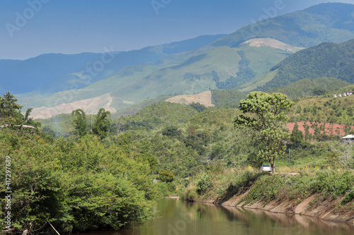 View of Ban Sapan village, Peaceful little village in Nan province,Thailand. © Yuphayao Pooh's