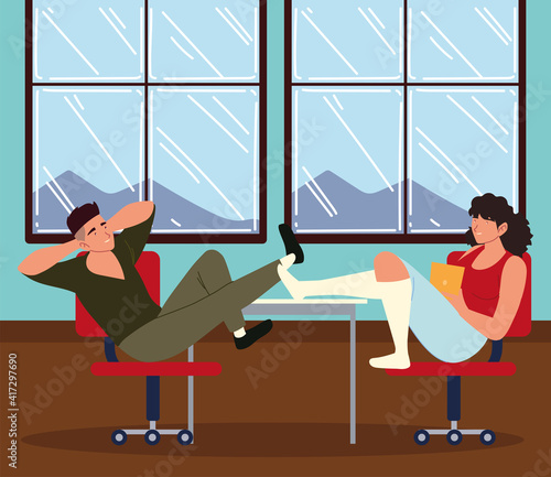 couple sitting procrastinate