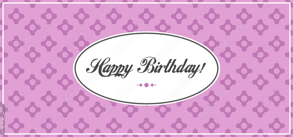 Happy Birthday. Template for greeting card. Vector cover texture