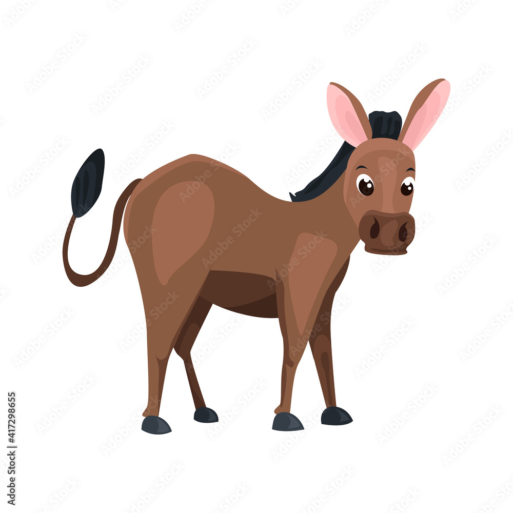 Donkey flat icon. Colored vector element from animals collection. Creative Donkey icon for web design, templates and infographics.