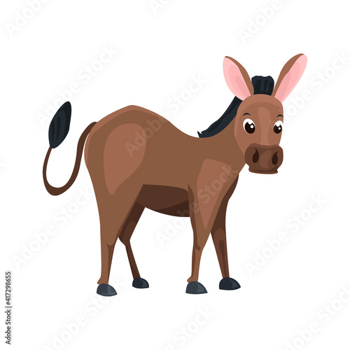 Donkey flat icon. Colored vector element from animals collection. Creative Donkey icon for web design, templates and infographics.
