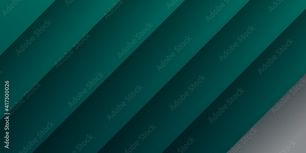 Fototapeta premium Modern dark green and white abstract banner background. Abstract green light line cross shadow on black blank space design modern futuristic technology background vector illustration. 