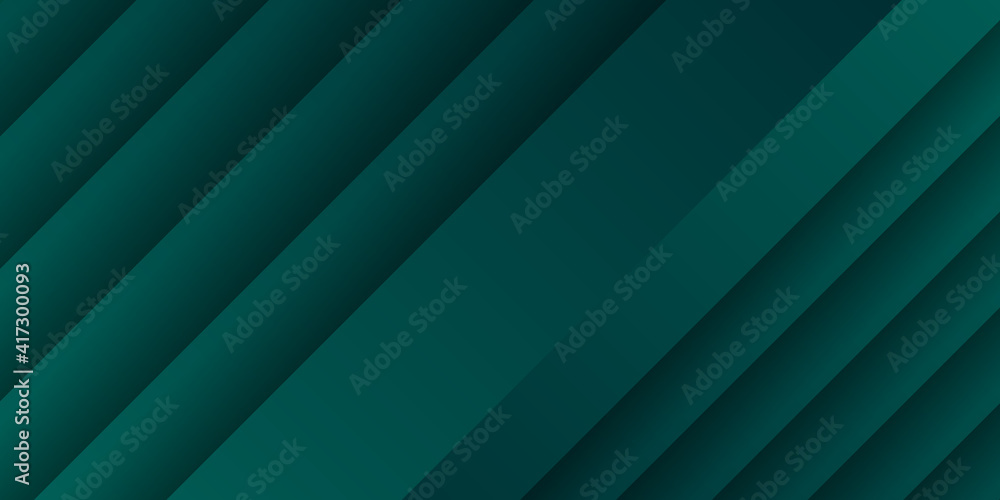 Obraz premium Modern dark green 3d futuristic technology abstract background with overlap stripes layers. Modern 3D green dark background for presentation design. Vector illustration design for presentation, banner