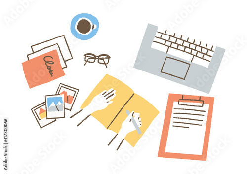 机の上の風景_カラー