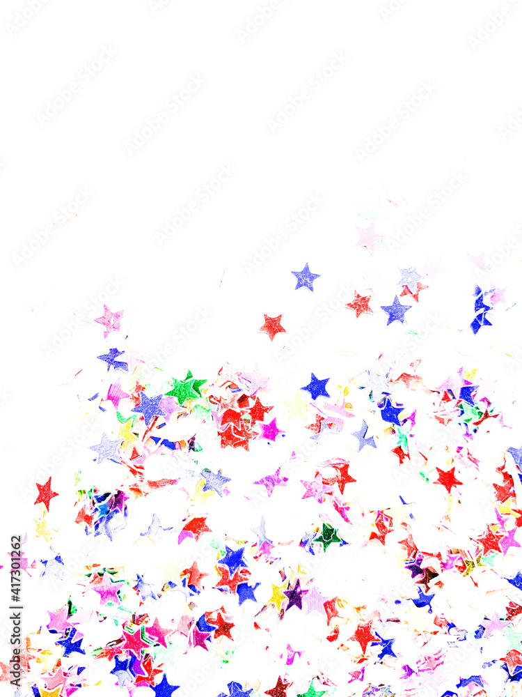 Colored stars on the white background
