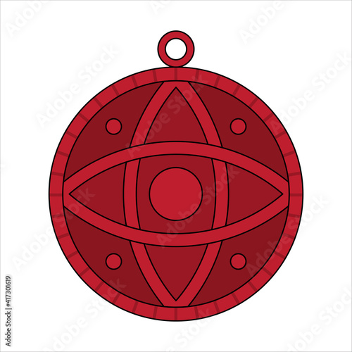 seamless pattern of talismans on a string