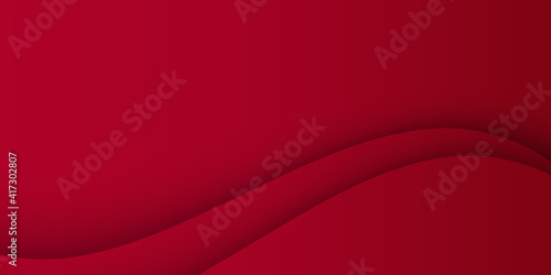 Red wave curve line vector background on black space grey silver background overlap layer paper for text and message modern design. Abstract red circle overlap shadow on grey with simple text design
