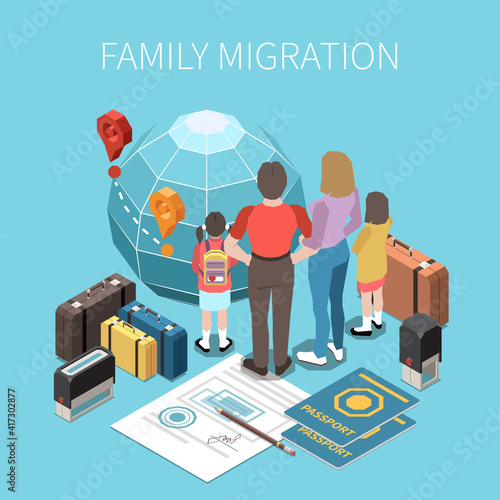 Family Migration Isometric Composition