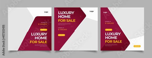 Real estate instagram social media post web banner