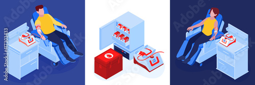 Blood Donor Isometric Concept