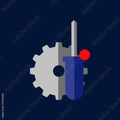 A simple designed tool icon for the settings icon in an app