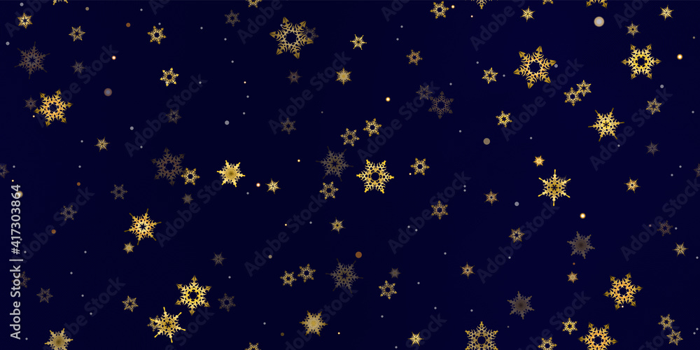 Gold Falling Snowflakes seamless pattern. Gold Falling Snowflakes seamless pattern.