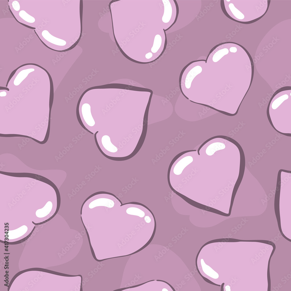 Seamless pattern with cute hearts, background for Valentine's Day. Cartoon style. Elements for the design of textiles, cards, t-shirts,wrapping. Seamless pattern with cute hearts, background for Valentine's Day. Cartoon style. Elements for the design of textiles, cards, t-shirts,wrapping.