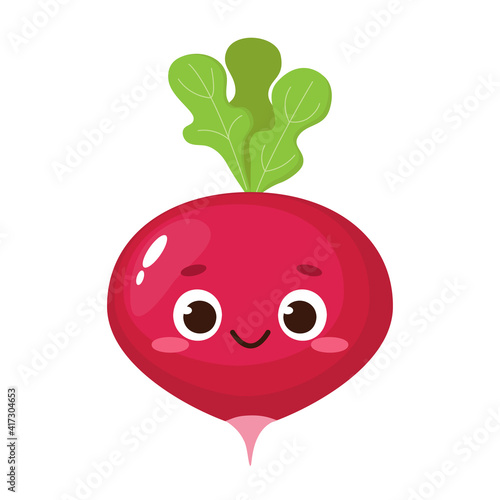 Cartoon cute radish character vector