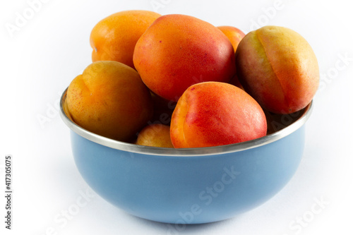 delicious and fresh apricots on the plate