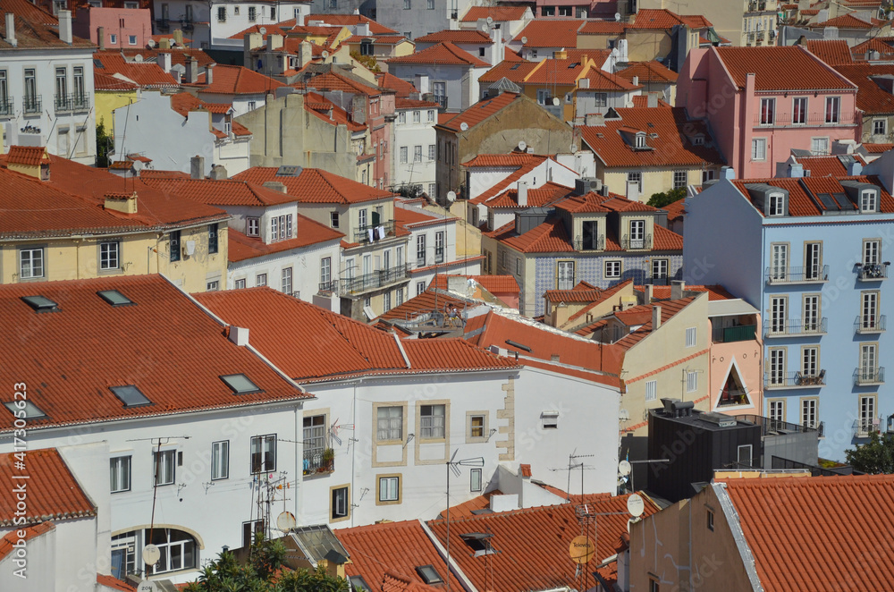 Lisbon cityscape, view of the Alfama downtown, Portugal Lisbon cityscape, view of the Alfama downtown, Portugal