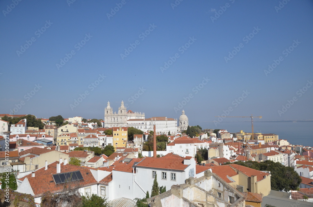 Lisbon cityscape, view of the Alfama downtown, Portugal