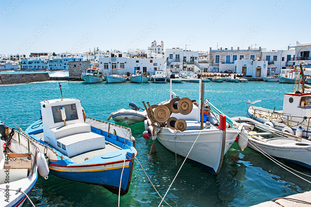 Hafen von Naoussa, Insel Paros, Kykladen, Griechenland