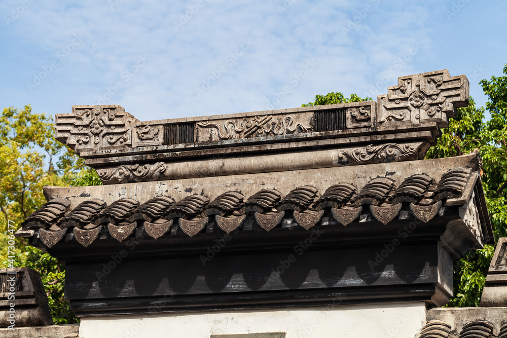 Chinese ancient house, wall in ancient chinese house.