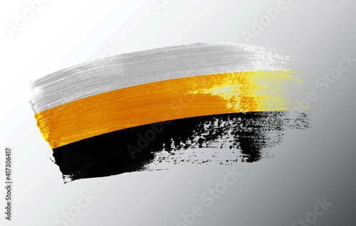 Perak, Malaysia flag illustrated on paint brush stroke photo