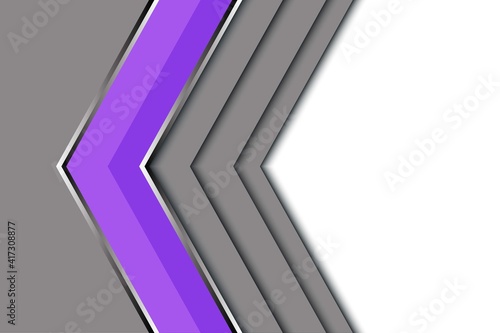 Abstract purple grey silver line arrow direction with white blank space design modern futuristic background vector illustration.