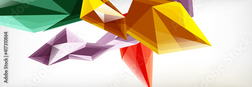 Vector 3d triangles and pyramids abstract background for business or technology presentations, internet posters or web brochure covers