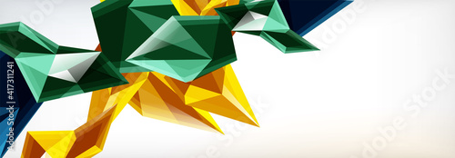 Vector 3d triangles and pyramids abstract background for business or technology presentations, internet posters or web brochure covers