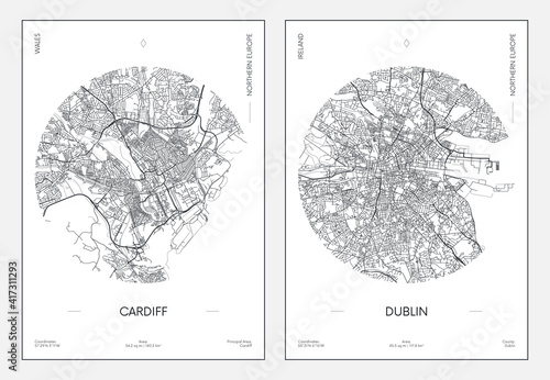 miejski-plan-ulic-miasta-cardiff-i-dublin