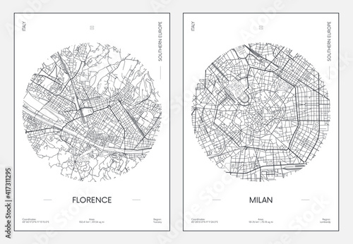 miejski-plan-ulic-miasta-florencja-i-mediolan