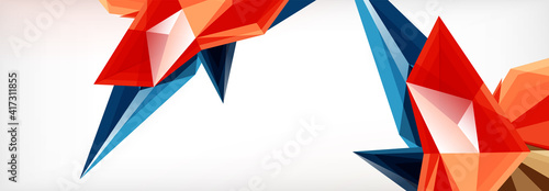 Vector 3d triangles and pyramids abstract background for business or technology presentations, internet posters or web brochure covers