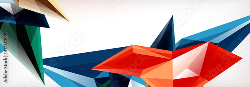 Vector 3d triangles and pyramids abstract background for business or technology presentations, internet posters or web brochure covers
