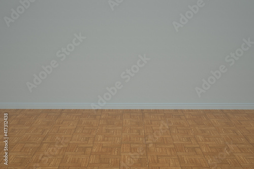 Empty room, Wall and floor, indoor 3D rendering. 3D illustration.