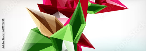 Vector 3d triangles and pyramids abstract background for business or technology presentations, internet posters or web brochure covers