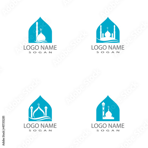 Mosque icon vector Illustration design template photo