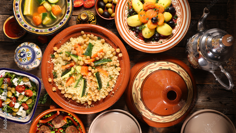 collection of arabic dish and traditional meal collection of arabic dish and traditional meal