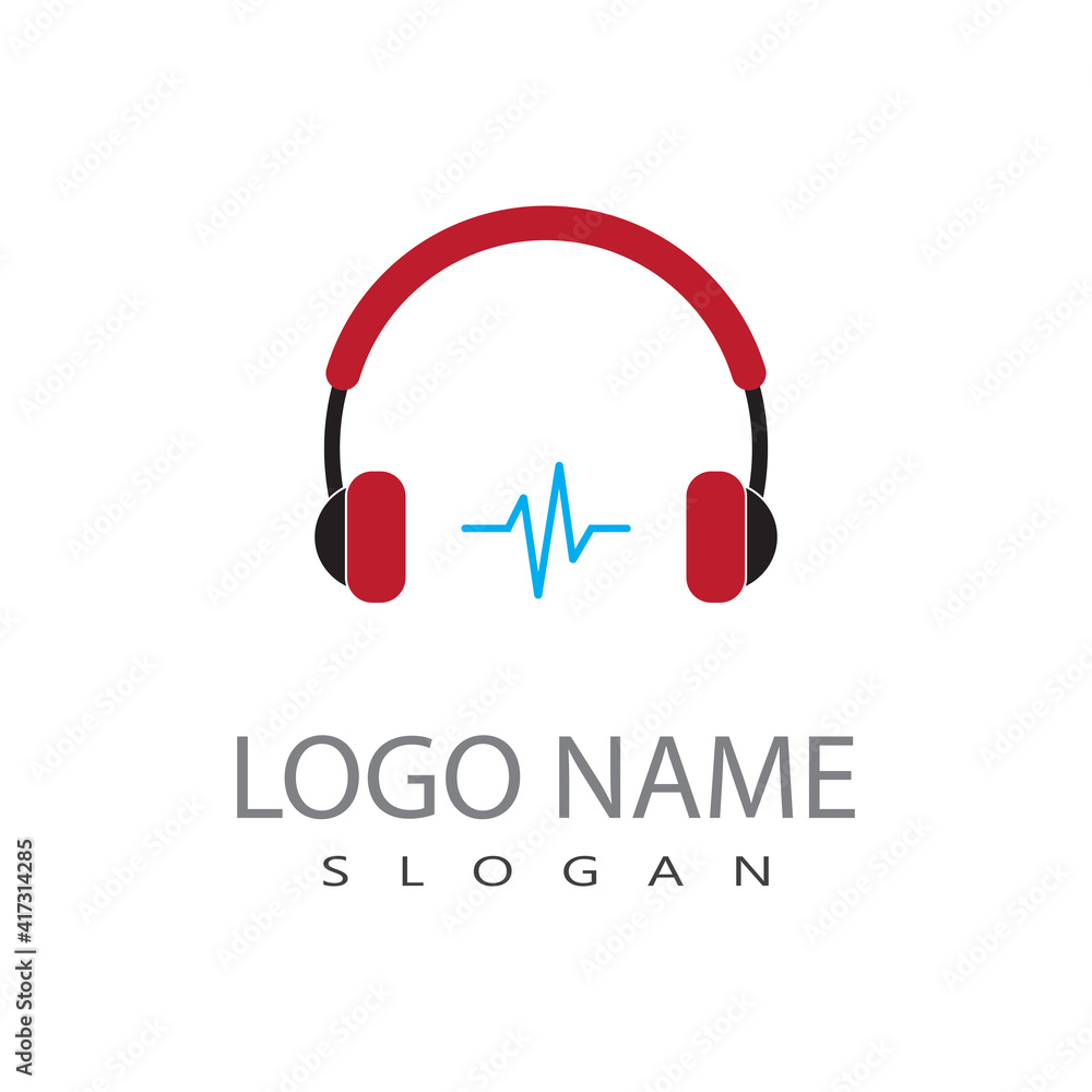 Microphone and Headphones icon logo vector symbol Microphone and Headphones icon logo vector symbol