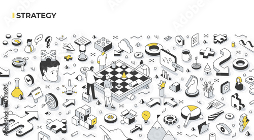 Strategy & Decision Making Isometric Illustration