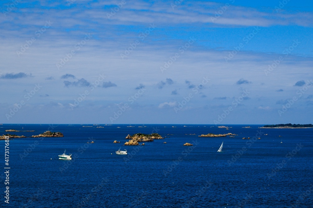 boats in the bay in brittany